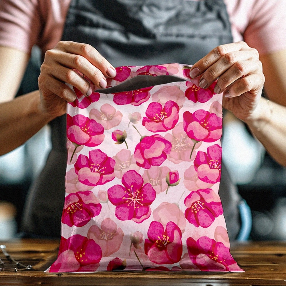Pink Peonies Poly Mailer’s 10x13 Pack of 25 - Picture 5 of 12